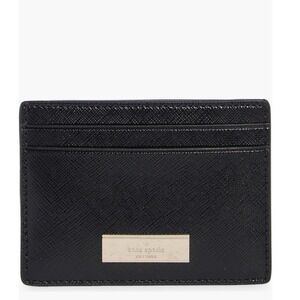 Kate Spade Kenzie‎ Card Case, Slim Chic, Designer, Black Leather, NWT